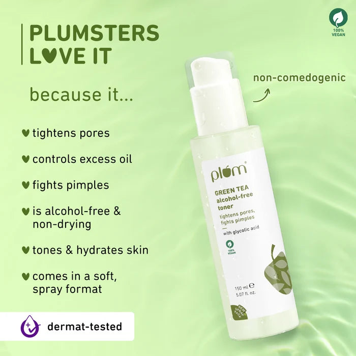 PLUM GREEN TEA ALCOHOL- FREE TONER | TIGHTENS PORES, FIGHTS PIMPLES 150ml 5.07 fi. oz.