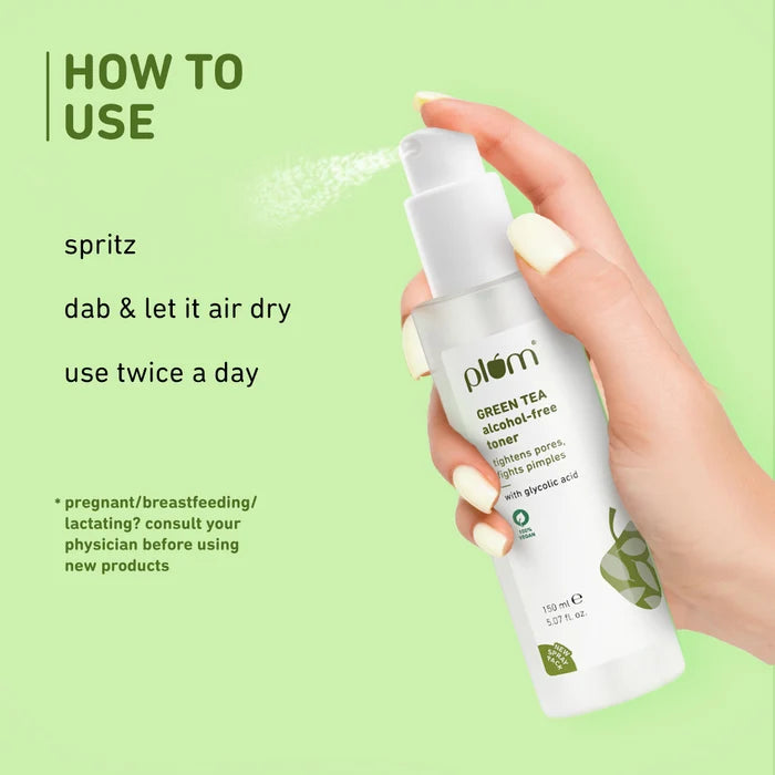 PLUM GREEN TEA ALCOHOL- FREE TONER | TIGHTENS PORES, FIGHTS PIMPLES 150ml 5.07 fi. oz.