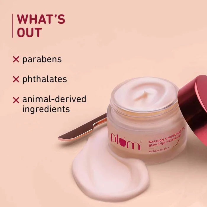 PLUM SAFFRON & KUMKUMADI OIL GLOW BRIGHT MOISTURIIZER | ENHANCES GLOW SPF 35 FOR ALL SKIN TYPE 50g 1.76 oz