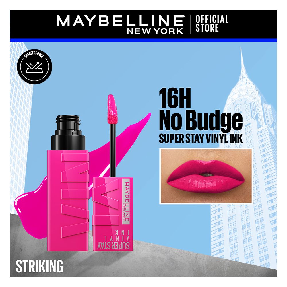 Maybelline Superstay Vinyl Ink Liquid Lipstick, Awestruck | High Shine That Lasts for 16 HRs
