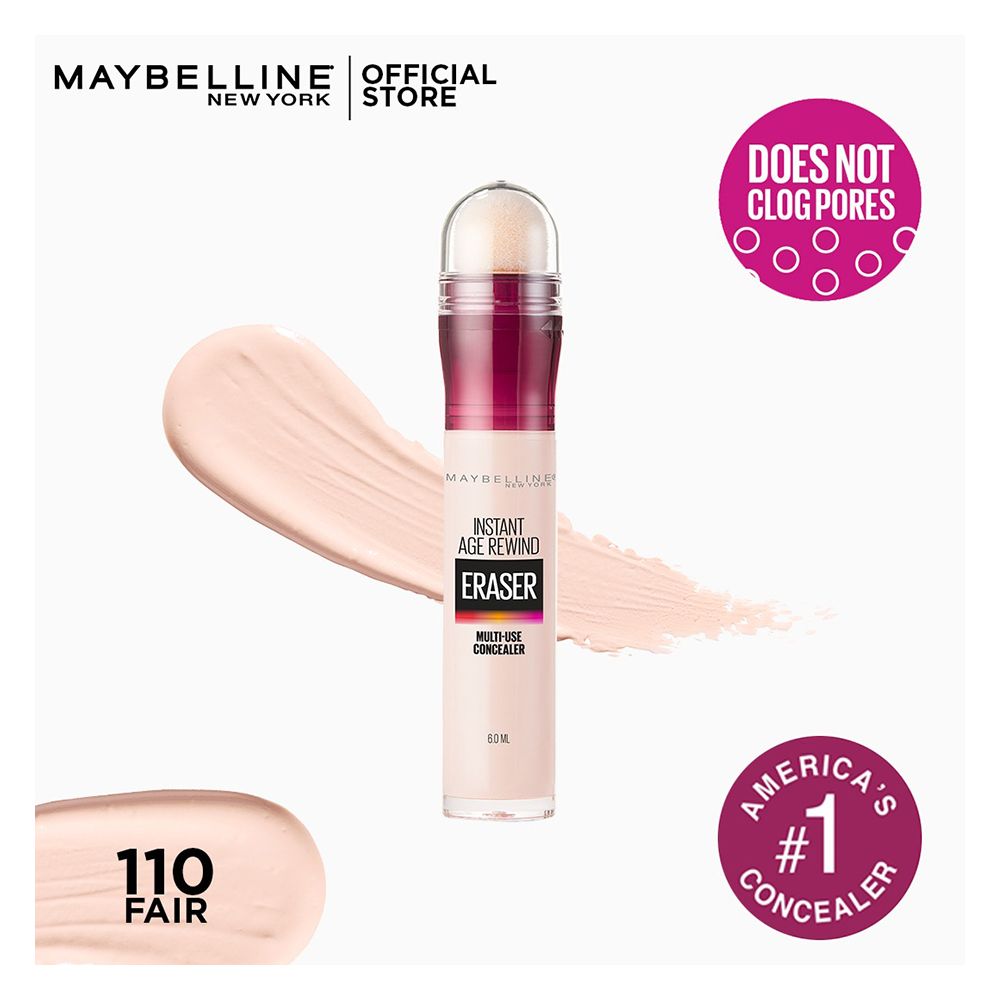 Maybelline New York Instant Age Rewind Dark Circles Treatment Concealer - Medium, Packed with Goji Berry & Haloxyl, Bright & Refreshed eyes, Erase dark circles & fine lines, Long Lasting Concealer, 6g