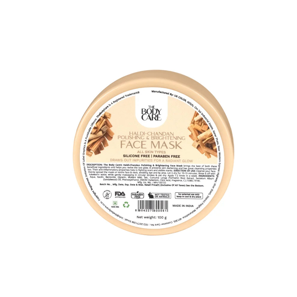 The Body Care Haldi-Chandan Polishing & Brightening Face Mask.
