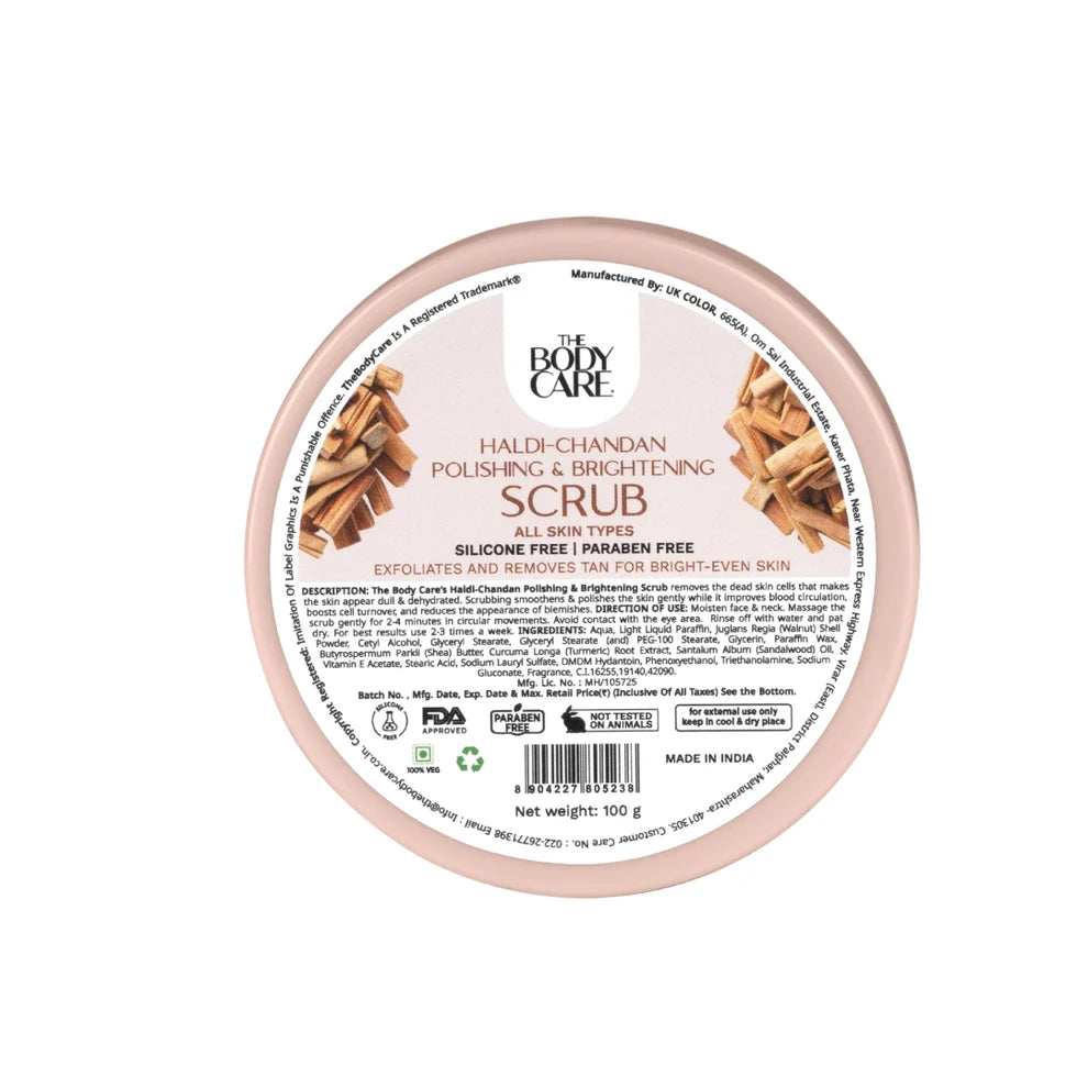 The Body Care Haldi-Chandan Polishing & Brightening Scrub. 500g