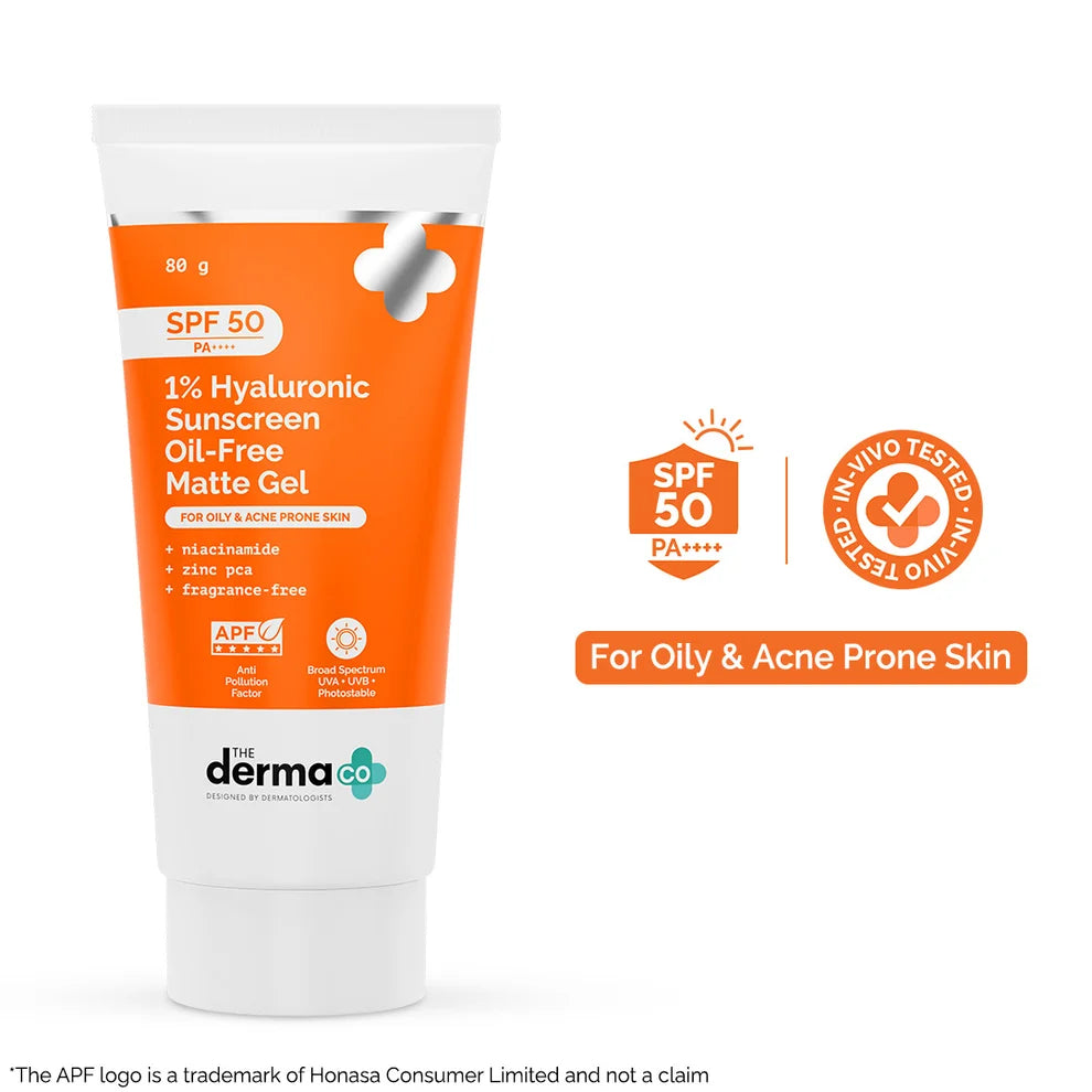 The Derma Co 1% Hyaluronic Sunscreen Oil-Free Matte Gel.80g