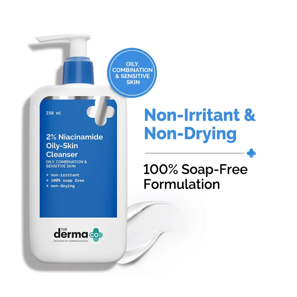 The Derma Co 2% Niacinamide Oily Skin Cleanser for Sensitive, Oily & Combination Skin - 250 ml