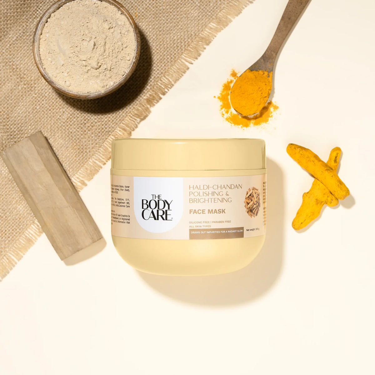 The Body Care Haldi-Chandan Polishing & Brightening Face Mask.