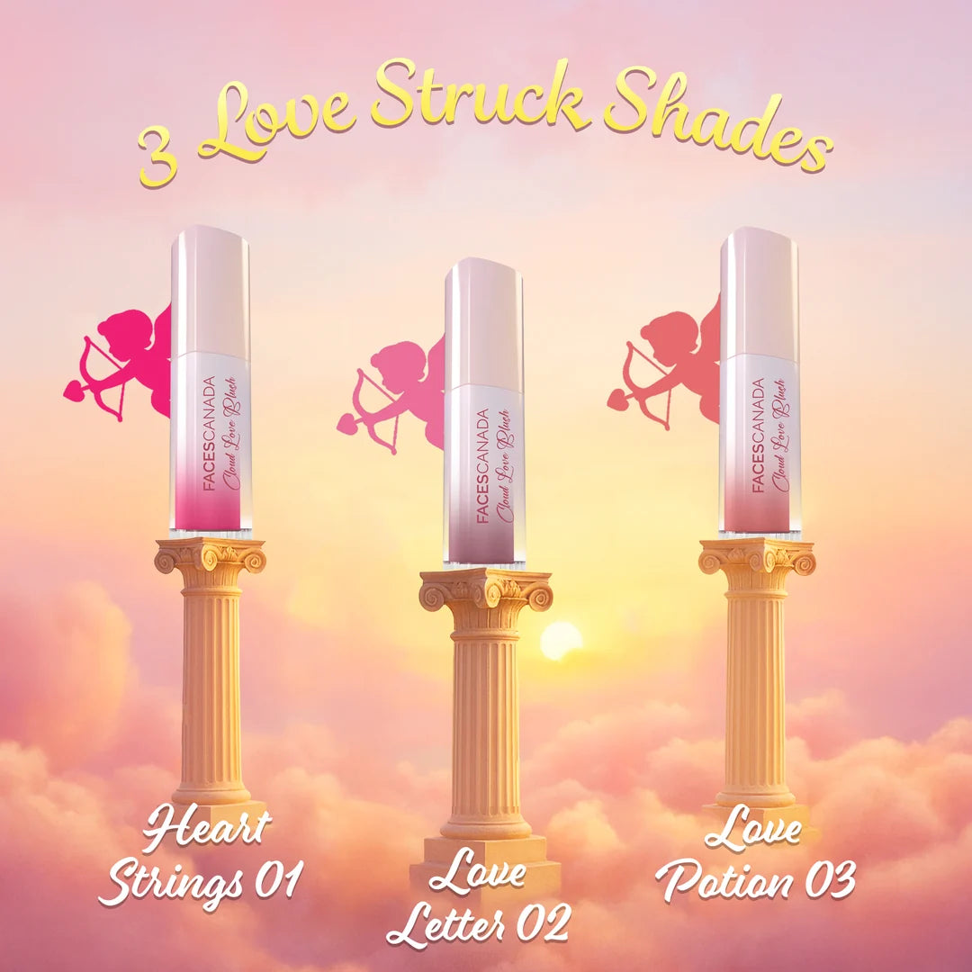 FACES CANADA Cloud Love Liquid Blush - Love Potion 03, 5ml | Soft Rosy Look | Long Lasting | Blends Easily | Blurred Matte Effect | Lightweight | Natural Tint | Cushion Applicator | Niacinamide Infused