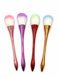Soft-bristled dusting brush designed to sweep away loose nail dust and powder after filing, buffing, or gel application.