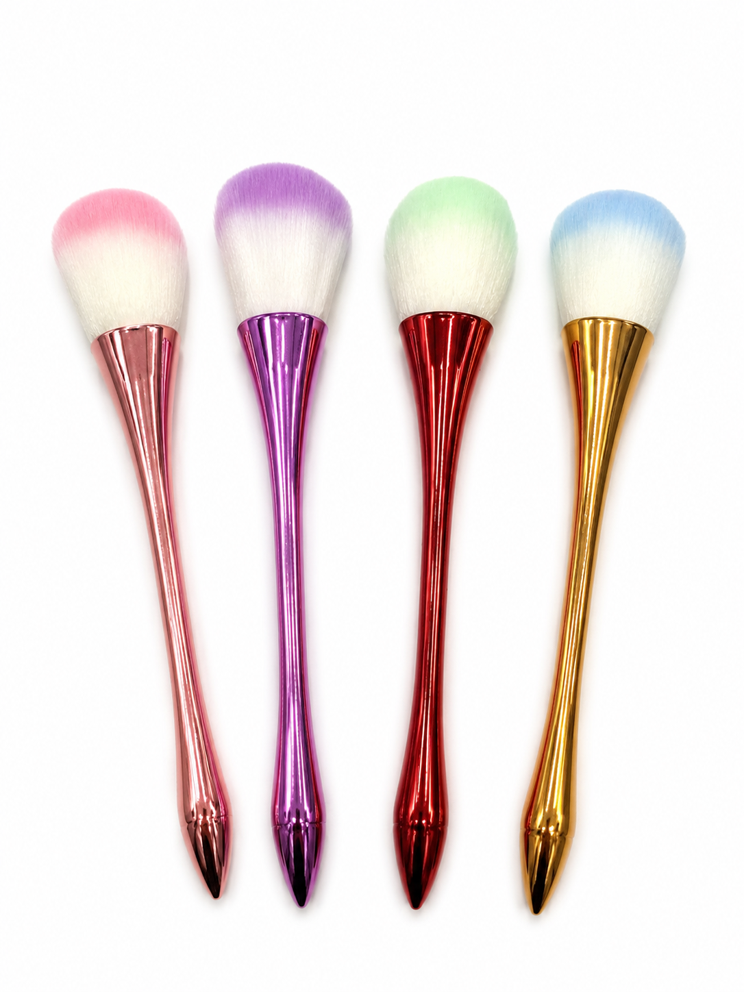 Soft-bristled dusting brush designed to sweep away loose nail dust and powder after filing, buffing, or gel application.