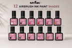 Mynk Professional 12 PC Air Brush Ink Paint Shades for Nails Transform your nail art with this professional-grade airbrush ink paint set.