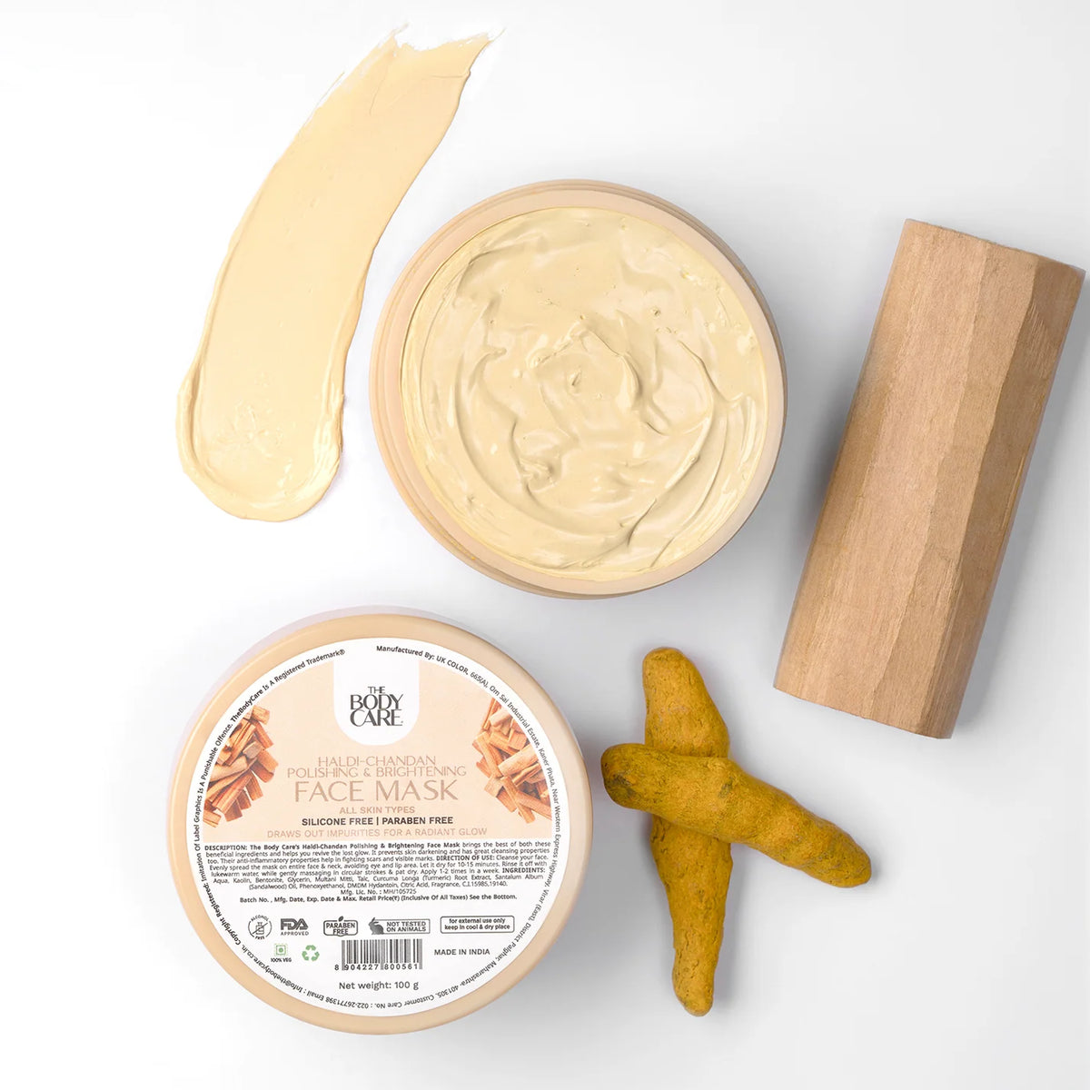 The Body Care Haldi-Chandan Polishing & Brightening Face Mask.