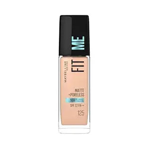 Maybelline New York Fit Me  Foundation For All Skin Type,Full Matte Finish, With SPF 22 PA++ | 16H Oil Control Foundation  | Fit Me Matte + Poreless, 30ml