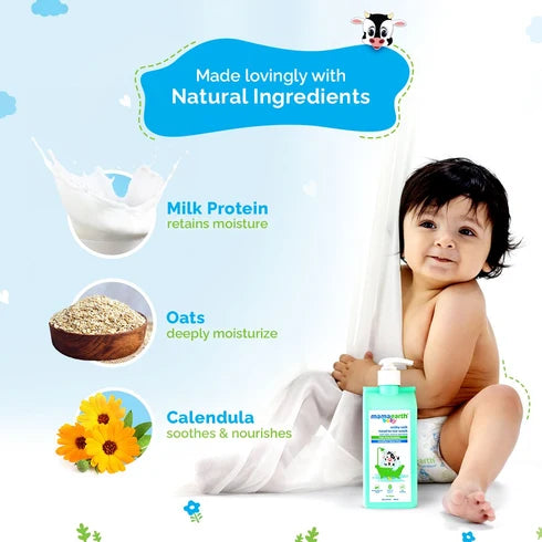 Mamaearth Milky Soft Head to Toe Wash With Oats, Milk, and Calendula for Babies- 400ml
