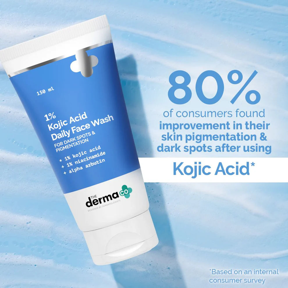 The Derma Co 1% Kojic Acid Face Wash with Niacinamide & Alpha Arbutin For Dark Spots & Pigmentation - 150 ml