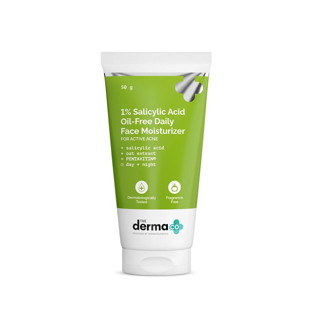 The Derma Co 1% Salicylic Acid Oil-Free Moisturizer For Face with Oat Extract - 50g