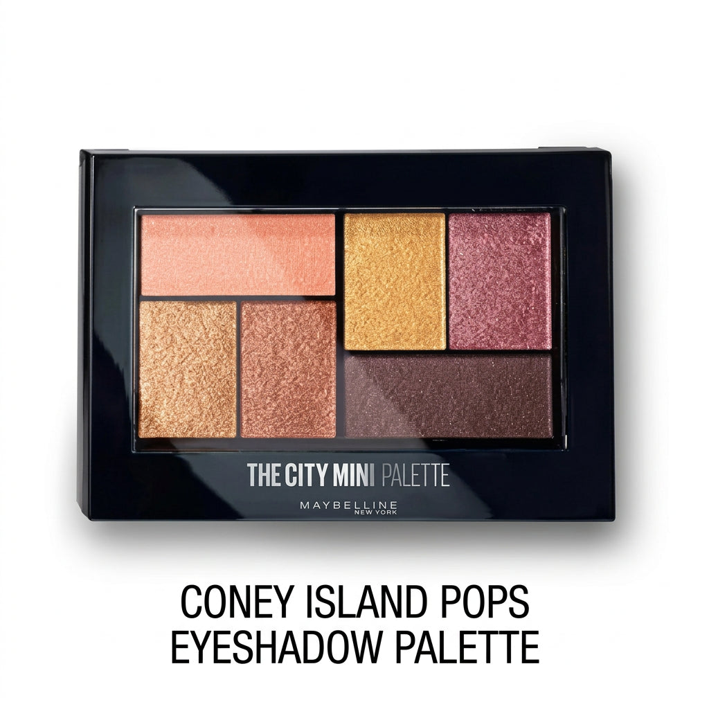 Maybelline New York The City Mini Eye Shadow Palette, 6 Highly Blendable Shade, Shimmer & Metallic Finish. The City Mini Eyeshadow Palette is Pigmented & Long-lasting