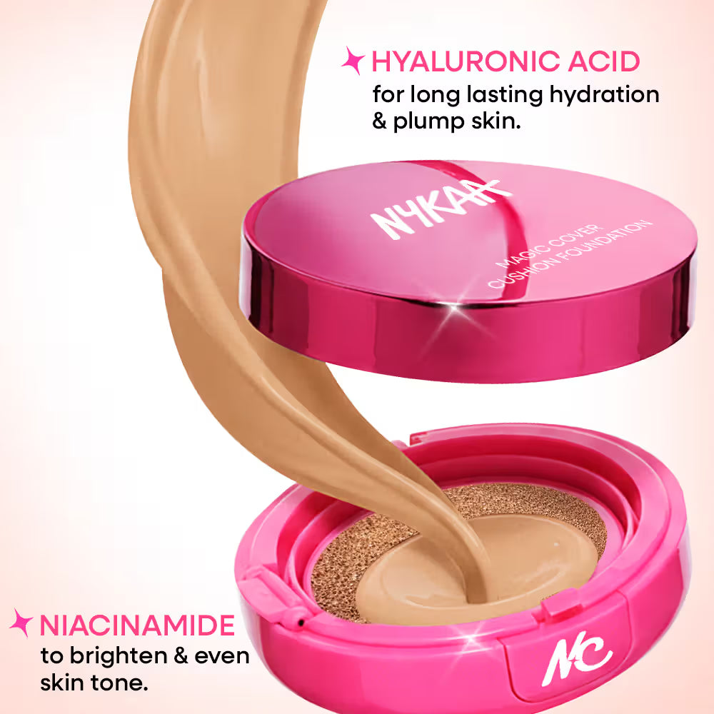 Nykaa Cosmetics Magic Cover Full Coverage Matte Cushion Foundation with SPF 50 PA++++(15ml)