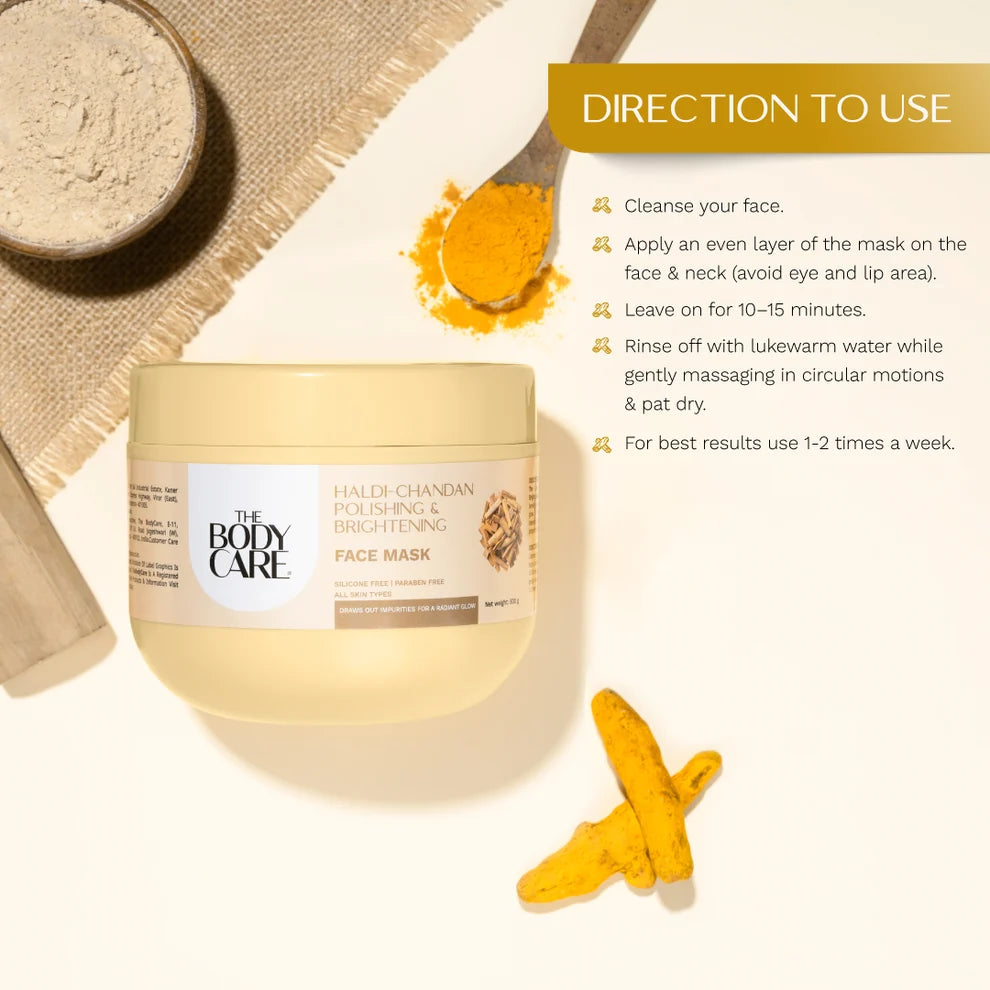 The Body Care Haldi-Chandan Polishing & Brightening Face Mask.