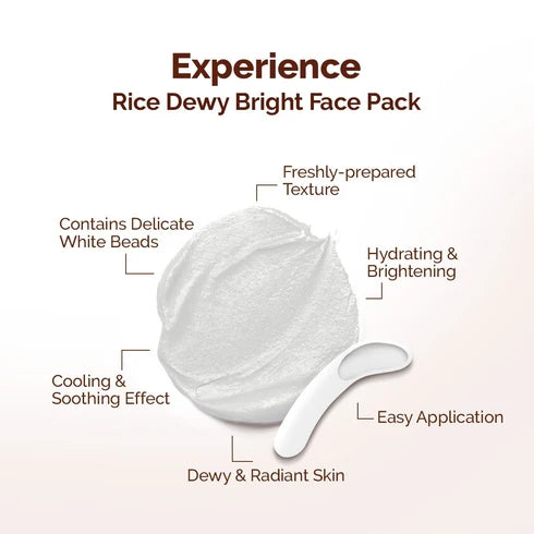 Mamaearth Rice Dewy Bright Face Pack with Rice Water & Niacinamide For Glass Skin - 200 g