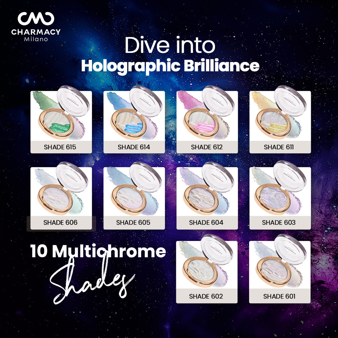 Charmacy Milano Star Dust - Multichrome Blush & Highlighter, Seemless Blending Formula, Radiant Look, Compact & Portable (4.2 gms)
