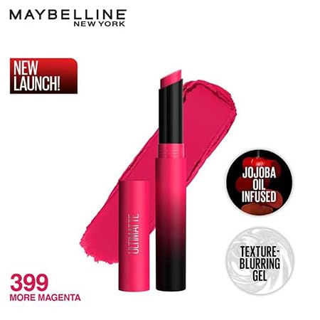 Maybelline New York Lipstick, Matte Finish, Bold Colour, Enriched With Jojoba Oil, Color Sensational Ultimattes, 799 More Taupe, 1.7 g