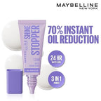 MAYBELLINE NEW YORK SHINE STOPPER MATTE SERUM PRIMER | UP TO 24 H LHA+SALICYLIC ACID 10ml
