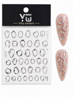 Chrome stickers designed for stunning nail art applications.