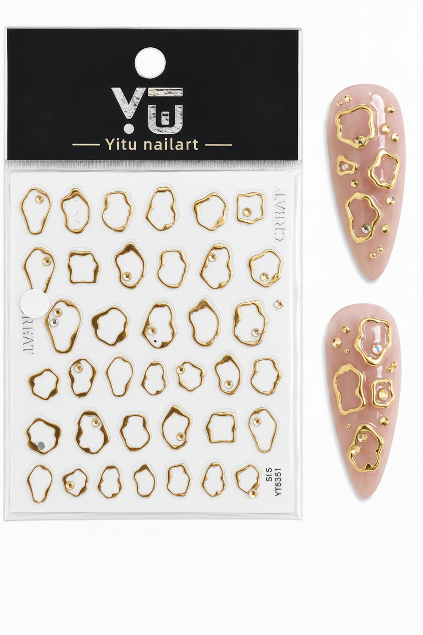 Chrome stickers designed for stunning nail art applications.