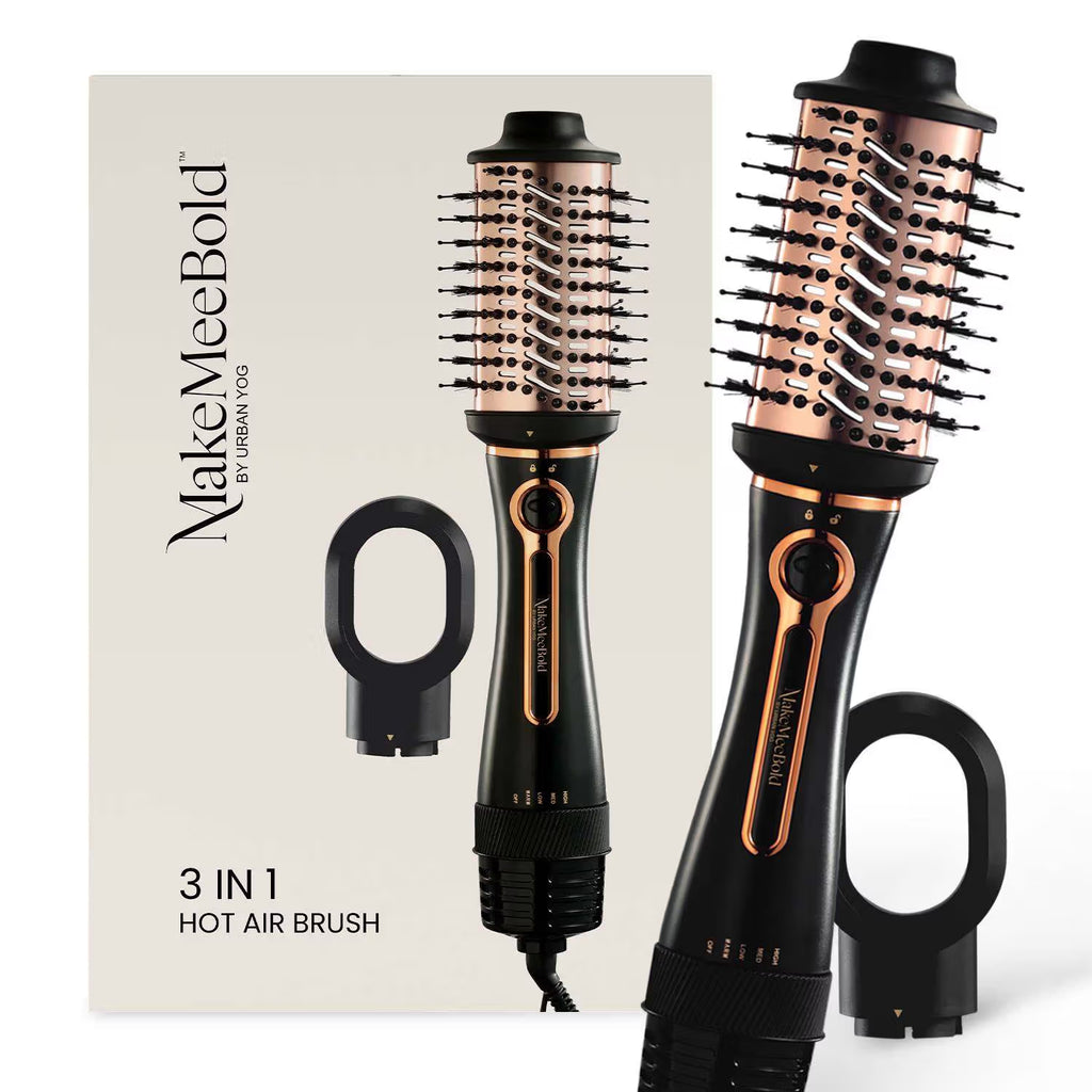 UrbanYog MakeMeeBold Hair Dryer and Volumizer Hot Air 3 in 1 Styling Brush - Rose Gold