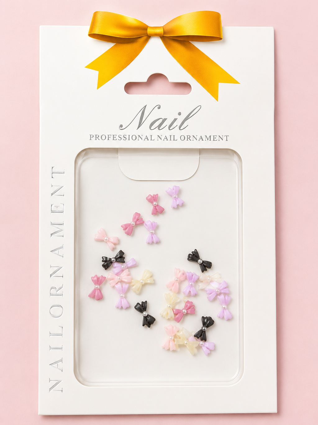 Colorful bows designed specifically for nail art. These small, vibrant bows add a playful and elegant touch to your manicure.