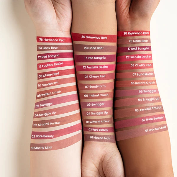 Charmacy Milano Stunning Longstay Liquid Lipstick  - 5.6 ml, Velvet Intense Matte Finish, 12 Hours, SmudgeProof, WaterProof, KissProof, One Swatch Application