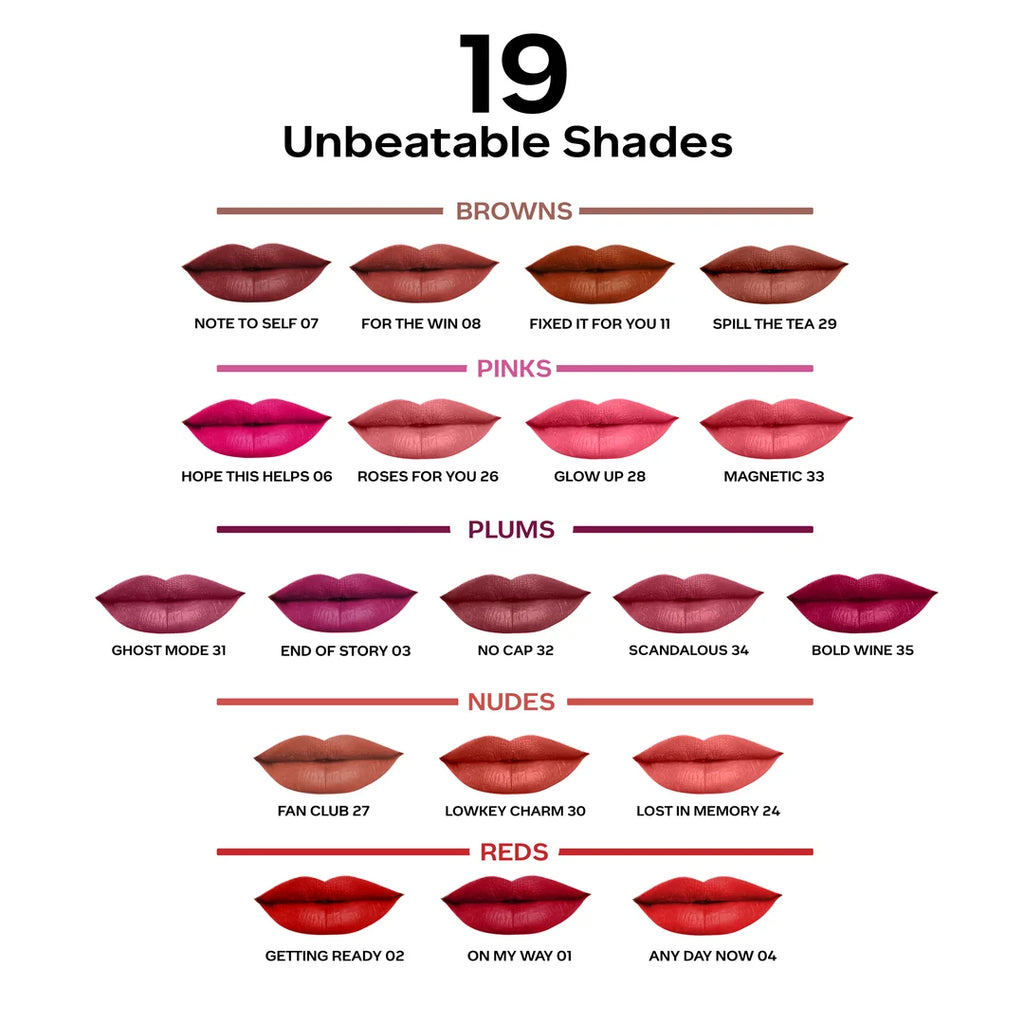 FACES CANADA Comfy Matte Liquid Lipstick - Note To Self 07, 3 ml | Comfortable 10HR Longstay | Intense Matte Color | Almond Oil & Vitamin E Infused | Super Smooth | No Dryness | No Alcohol