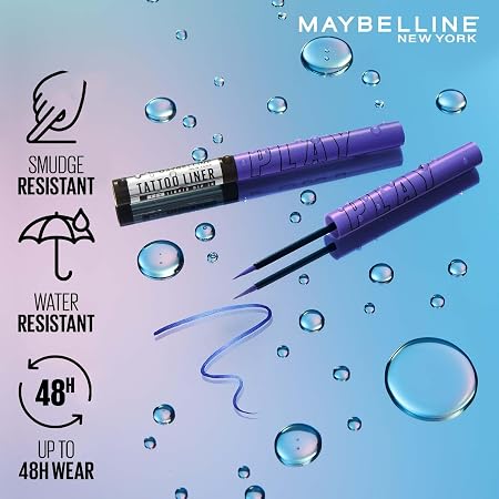 Maybelline New York Tattoo Play Pink Longwear Liquid Eyeliner, Metallic Finish 2.1 ml