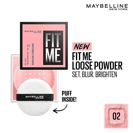 Maybelline New York Fit Me brightening, Mattifying, Loose Setting Powder | Fair To Medium Skin Tones 0.35 OZ/10g