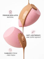 FLiCKA Beauty Blender with Case | Easy to Clean, Maintain & Store | Latex-Free Blender | Suitable for Sensitive Skin with Case for Women