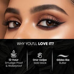 FLiCKA Kohl As Coal Kajal Pencil | Intense Black Waterproof Eyeliner | 24HR Long-Lasting Smudge - Proof Matte Finish | Eye Pencil for Women & Girls | 1.5g