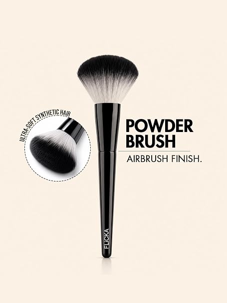 Flicka Powder Brush For Makeup, Cruelty Free Face Powder Blending Brush, Feather Soft Touch, 01 Powder Brush