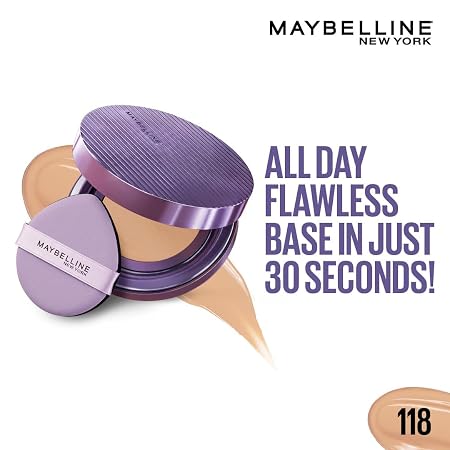 MAYBELLINE NEW YORK SUPER STAY MATTE MAX CUSHION FOUNDATION | UP TO 30H NIACINAMIDE+PANTHENOL TRANSFER PROOF & SWEAT PROOF SPF30 11g