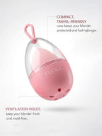 FLiCKA Beauty Blender with Case | Easy to Clean, Maintain & Store | Latex-Free Blender | Suitable for Sensitive Skin with Case for Women