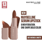 Maybelline New York Serum Lipstick (Mattie) weightless hydration, One-swipe bold color, 4.2g