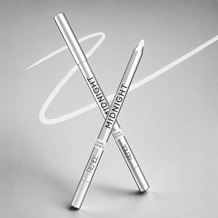 RENEE Midnight Kohl Kajal Pencil | Waterproof, Smudgeproof With Sharpener | 24 Hours Long Stay | One Swipe Application | Vitamin E, Olive Oil and Castor Oil | Matte Finish |1.5 Gm