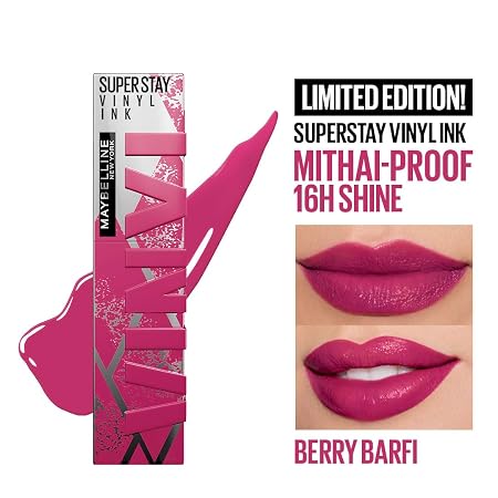Maybelline Superstay Vinyl Ink Liquid Lipstick, Awestruck | High Shine That Lasts for 16 HRs