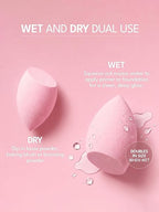 FLiCKA Beauty Blender with Case | Easy to Clean, Maintain & Store | Latex-Free Blender | Suitable for Sensitive Skin with Case for Women