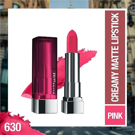 Maybelline New York Color Sensational Creamy Matte Lipstick lasts up to 12 Hours, Hydrate Lips, Rich Creamy Lipstick with Shea Butter, 3.9g