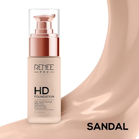 RENEE Pro Hd Foundation Matte Finish Lotion For All Skin Types | Highly Blendable Formula With Spf30|Weightless & Long Lasting | Full Coverage Enriched With Aloe, Coffee, Chamomile & Vitamin E,35 Ml