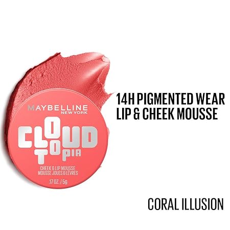 MAYBELLINE NEW YORK CLOUD TOPIA CHEEK & LIP MOUSSE, MOUSSE JOUES & LEVRES 0.17 oz. / 5g