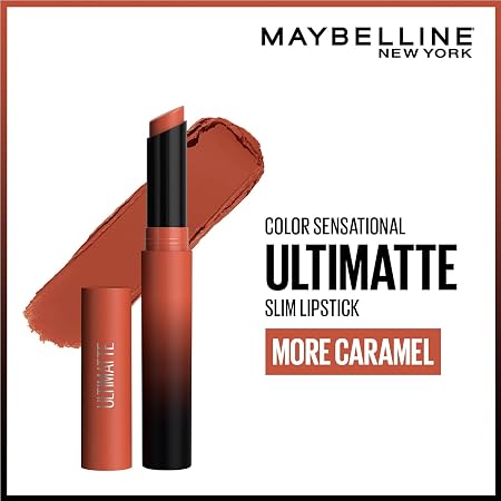 Maybelline New York Lipstick, Matte Finish, Bold Colour, Enriched With Jojoba Oil, Color Sensational Ultimattes, 799 More Taupe, 1.7 g