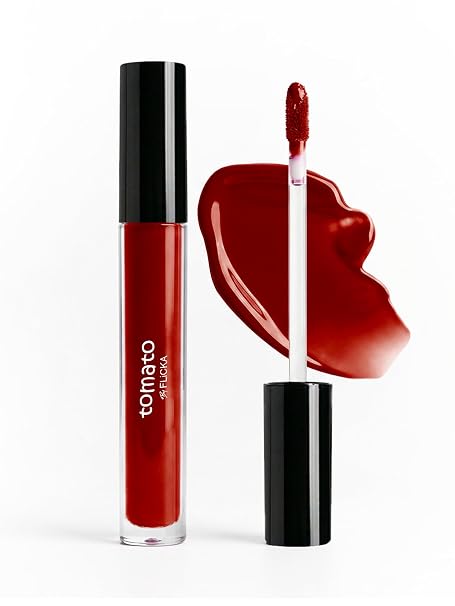 FLiCKA Tomato Liquid Lipstick| Transfer Proof, Smudge Proof, Non-Sticky, Creamy Lightweight Lipstick For Women, 2ml