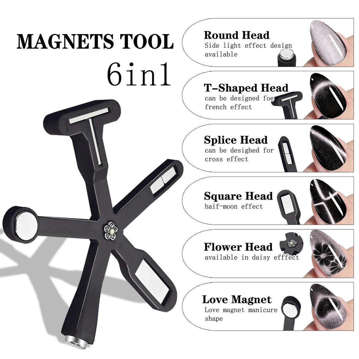 6-in-1 magnetic nail tool.