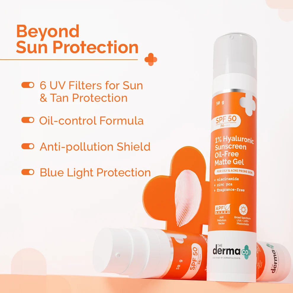 The Derma Co 1% Hyaluronic Sunscreen Oil-Free Matte Gel.50g